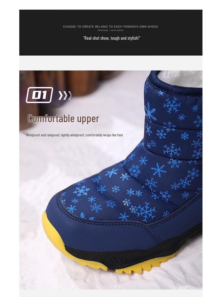 Kids' Mid-Calf Snow Boots: Warm, Thick, Plus-Velvet Winter Style for Boys & Girls