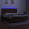 Maison Exclusive - Sommier à lattes de lit matelas et LED Marron foncé 200x200 cm