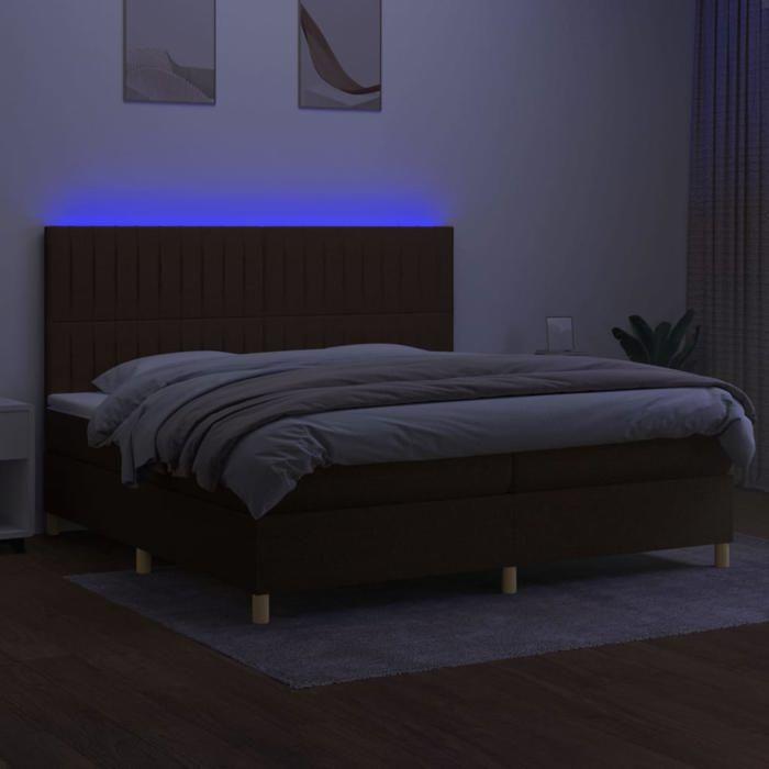 Maison Exclusive - Sommier à lattes de lit matelas et LED Marron foncé 200x200 cm