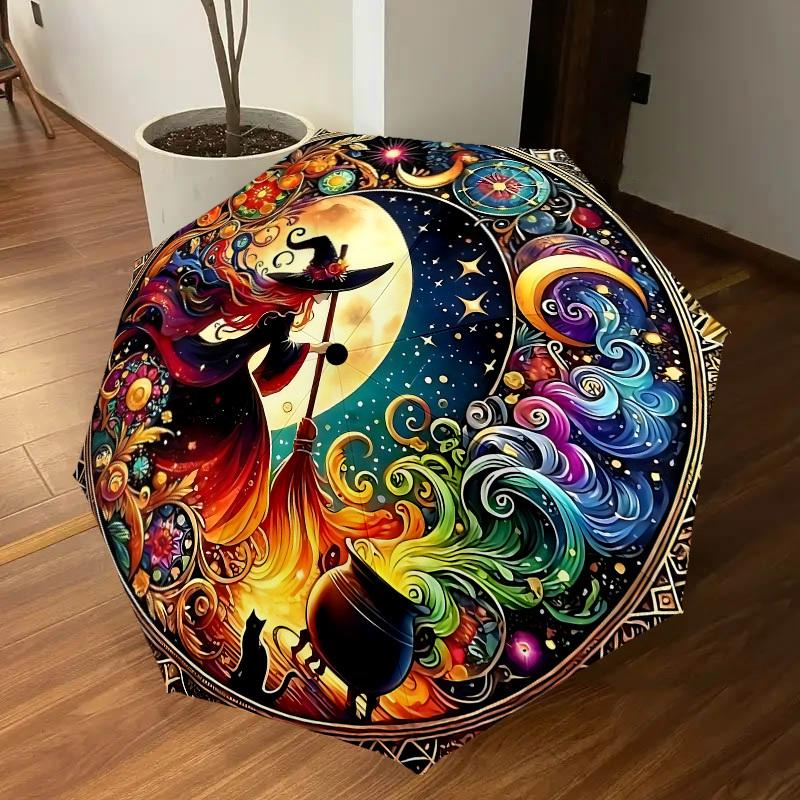 1PC Witchcraft Magic Umbrella-8-Rib Reinforced, Automatic Open, Lightweight & Durable, Cute Fashion Accessory for Outdoor-W131