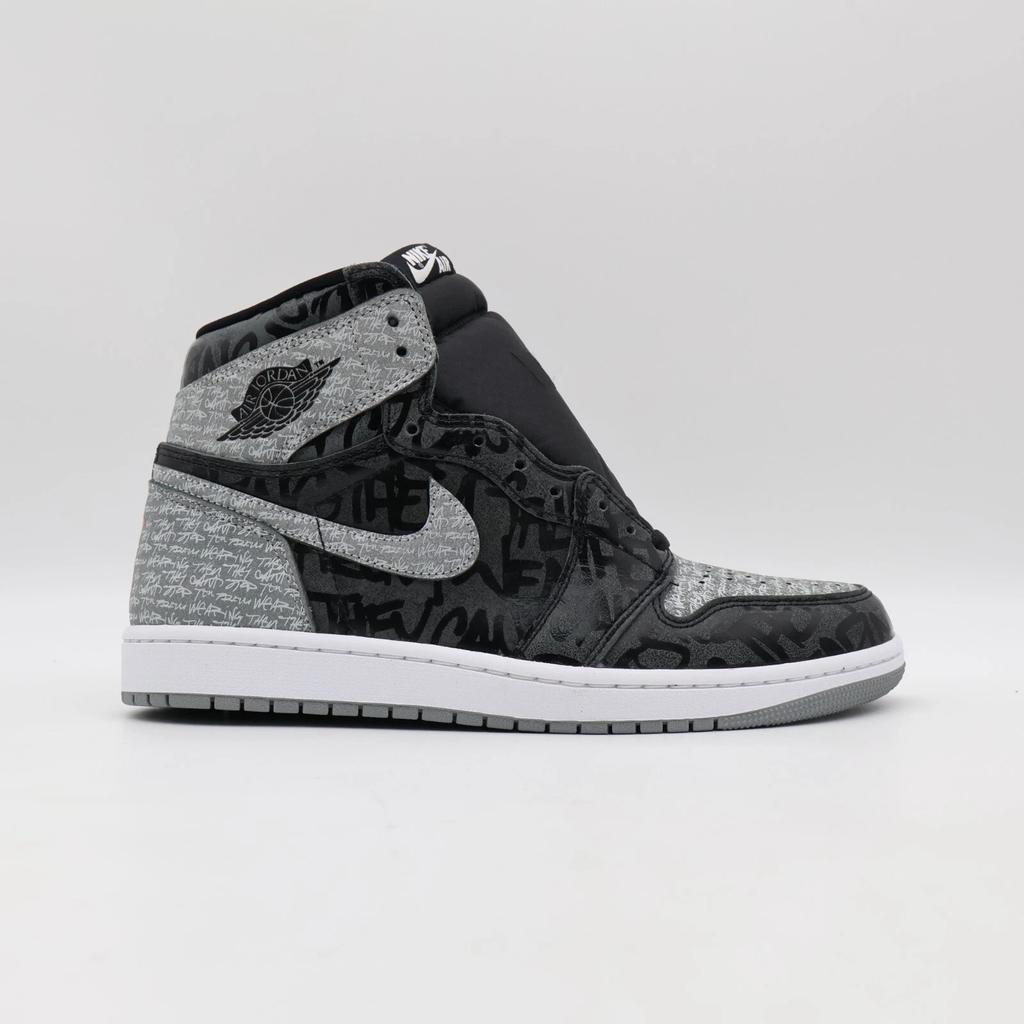 555088-036 Nike Jordan 1 High OG Rebellionaire Black White Particle Grey