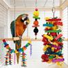 Colorful Natural Play Toy For Medium Large Birds Safe Chewing Bird Cage Hanging Activity Foraging Toy P9YB
