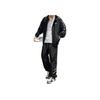 Anta Comfortable Casual Simple Striped Zip-Up Windbreaker Men Outerwear Basic-Black 952438608-2