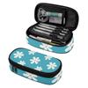 Pencil Bag Simple Design Strong Polyester Fabric Smooth Zipper with Mesh Pocket Removable Divider and Pen Slots for Boys Girls