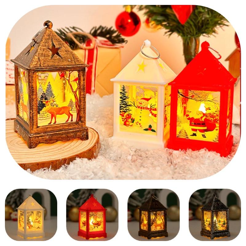 Night Light Christmas Led Candle Lantern Dining Table Decor Outdoor Porch Lamp