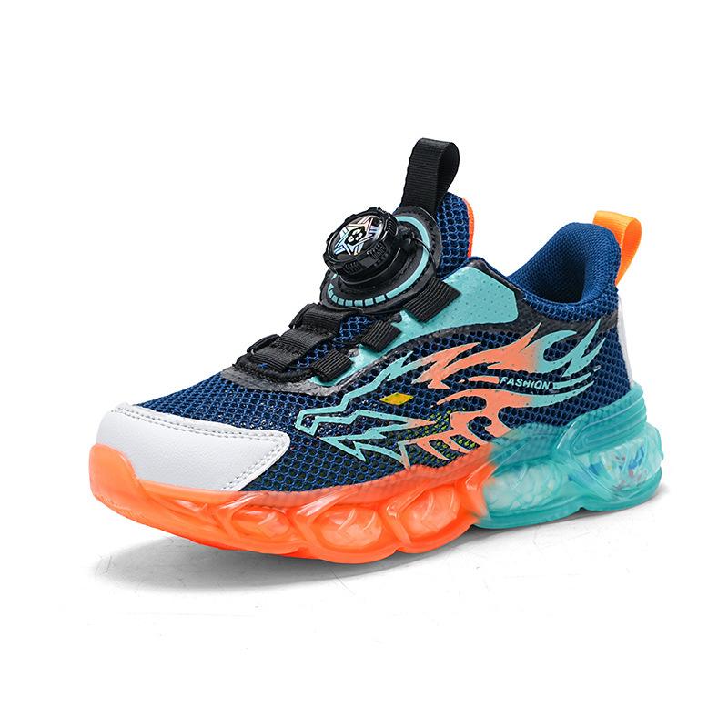 Elementary school students running shoes children's low-top sports shoes boys' rotating buckle 2027 leather spring travel classmates running shoes