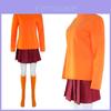 Conjunto de Fantasia Cosplay de Festa de Halloween para Adultos Scooby Doo Velma Dinkley