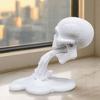 Window Sill Skull Decoration 3D Printed Water Flow Ornament, Creative Statue with Eco-friendly Desk Ornament Stable Base, Compact Gothic Decoration,