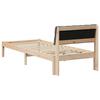 Brown and Dark Gray Bed Frame 75 x 190 cm Solid Pine Wood
