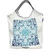 Ball Chain Eco Bag Embroidery Shoulder Strap Adjustable Foldable Compact Large Capacity Tote Shopping