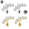 1Pc G23 Titanium Ear Tragus Earring Stud Internally Threaded CZ Crystal Labret Ring Cartilage Helix Piercing Body Jewelry 16G
