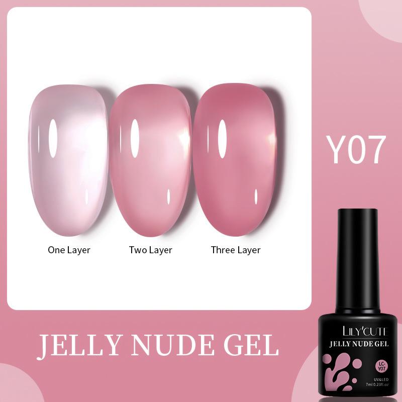 LILY'CUTE Pink Sheer Gel Polish - Ice Sheer Nude & Rose Jelly Gel Series