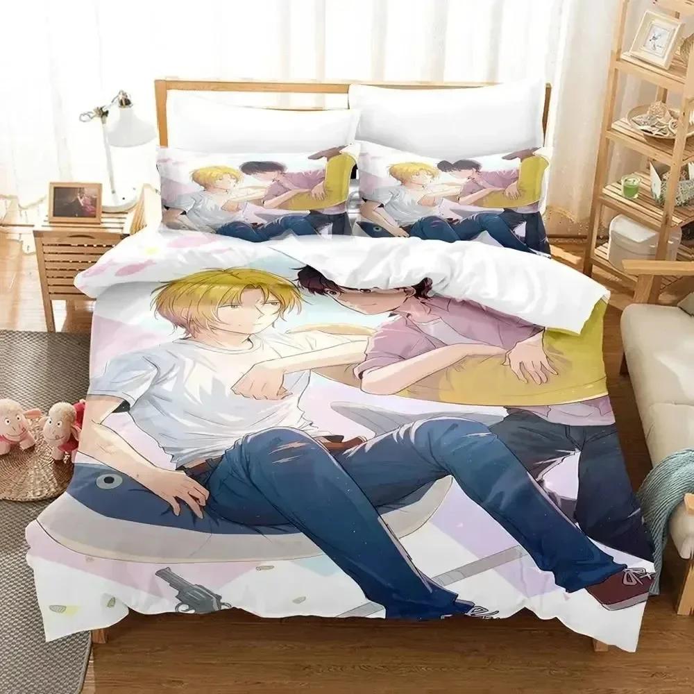 Luxury New 3D Print Anime Banana Fish Bedding Set Duvet Cover Bed Set Quilt Cover Pillowcase Queen Size Boys Adult Bedding Set