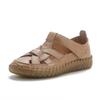 Fashion New T Strap Roman Shoes 43 Woman Genuine Leather Flats Fisherman Sandals Women's Summer Hollow Breathable Lazy Shoes Lady Flats