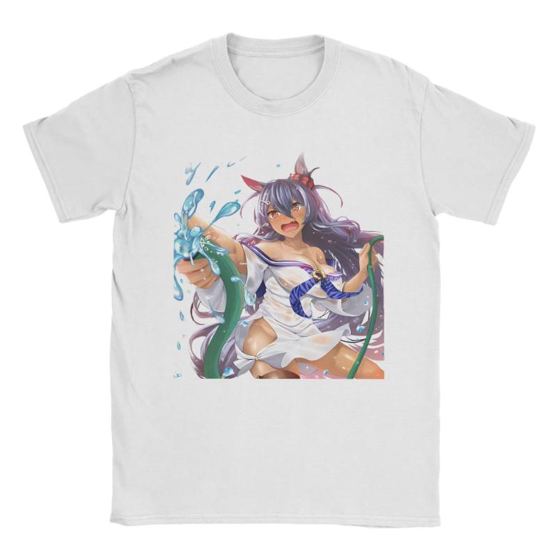 I Paused My Umamusume Career To Be Here Men T Shirt Tees Short Sleeve Round Collar T-Shirts Cotton Plus Size Clothes