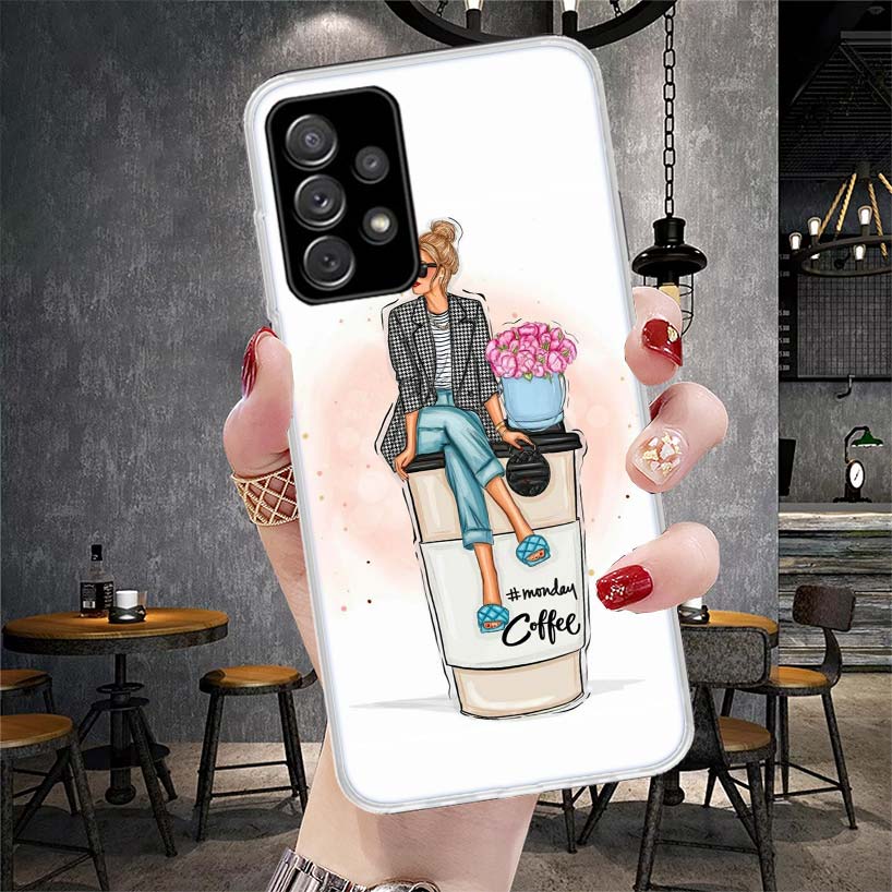 Girl Boss Female Coffee Soft Phone Case For Samsung Galaxy S22 S23 S24 S25 Edge S26 Ultra S20 FE S21 Plus + Fundas Coque Galaxy