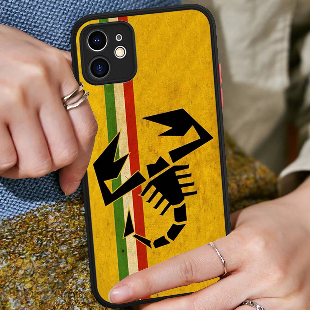 A-Abarth LOGO Matte Transparent Phone Cover For IPhone Case 16 15 14 13 12 11 Pro Max X XS Max Plus