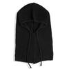 Drawstring Closure Neck Warmer Hat Thick Knit Winter Pullover Hat  For Women Man