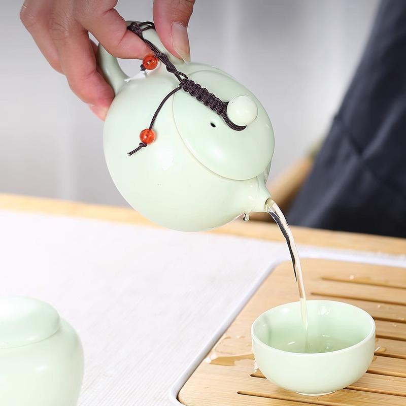 Chinese Tea Travel Tea Set Kung Fu Tea Set Ceramic Portable Teapot Porcelain Teaset Gaiwan Tea Cups of Tea Ceremony Tea Tool