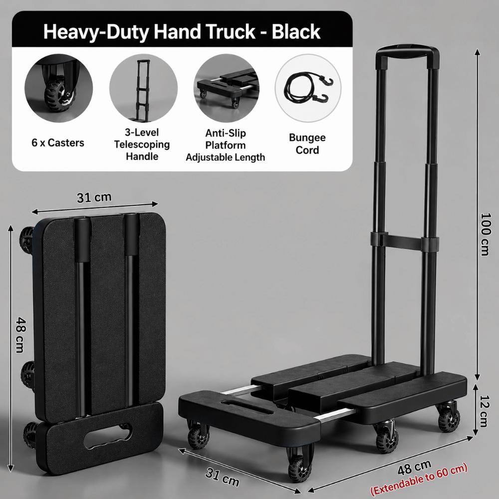 Strong Load-Bearing Foldable Hand Truck Labor-Saving Flatbed Cart Portable Trolley Cart Garden