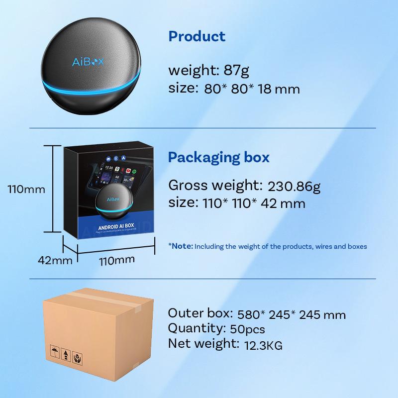 Aibox Smart CarPlay-boks Android 13.0 Bilkonverter for Bil-Maskin-Sammenkobling CarPlay-boks