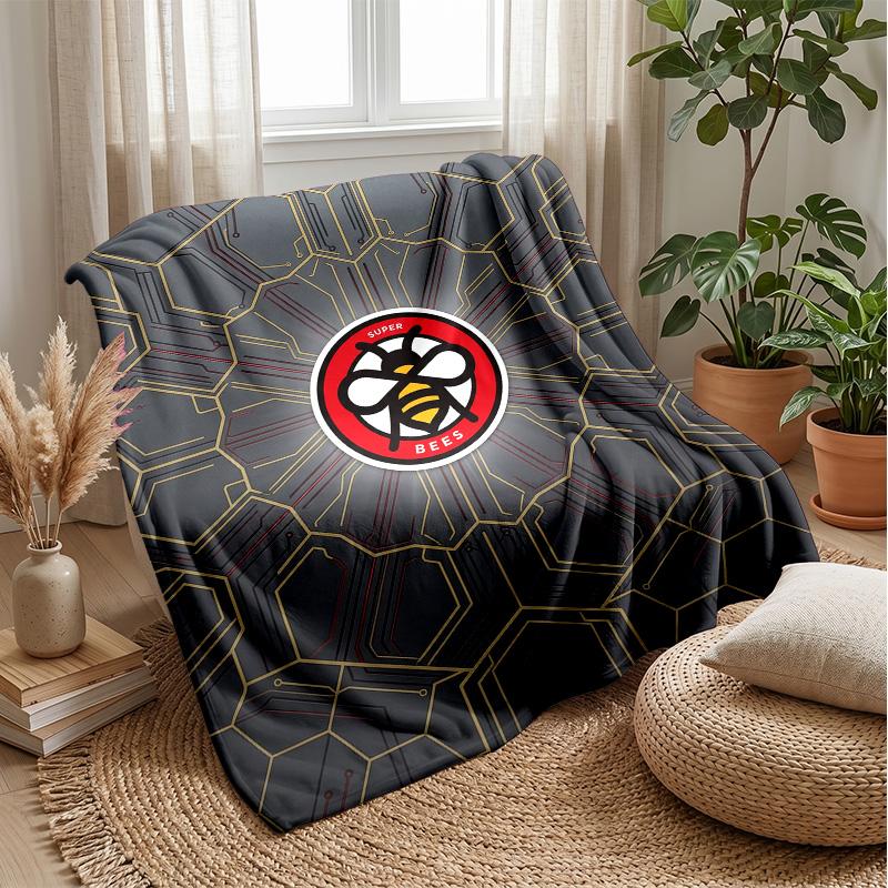 Brentford Football Print Flannel Blanket, Soft Warm Lightweight Throw Blanket for Sofa Bed Camping