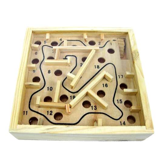 

Wooden Pocket Maze Exercise Counterbalance Educational Toy for Kids above 5 Years Old Type A