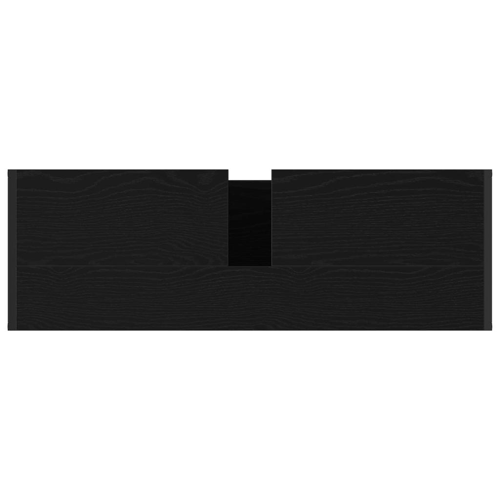 Bathroom Cabinet with Door Black Oak Effect 90 X 30 X 60 Cm