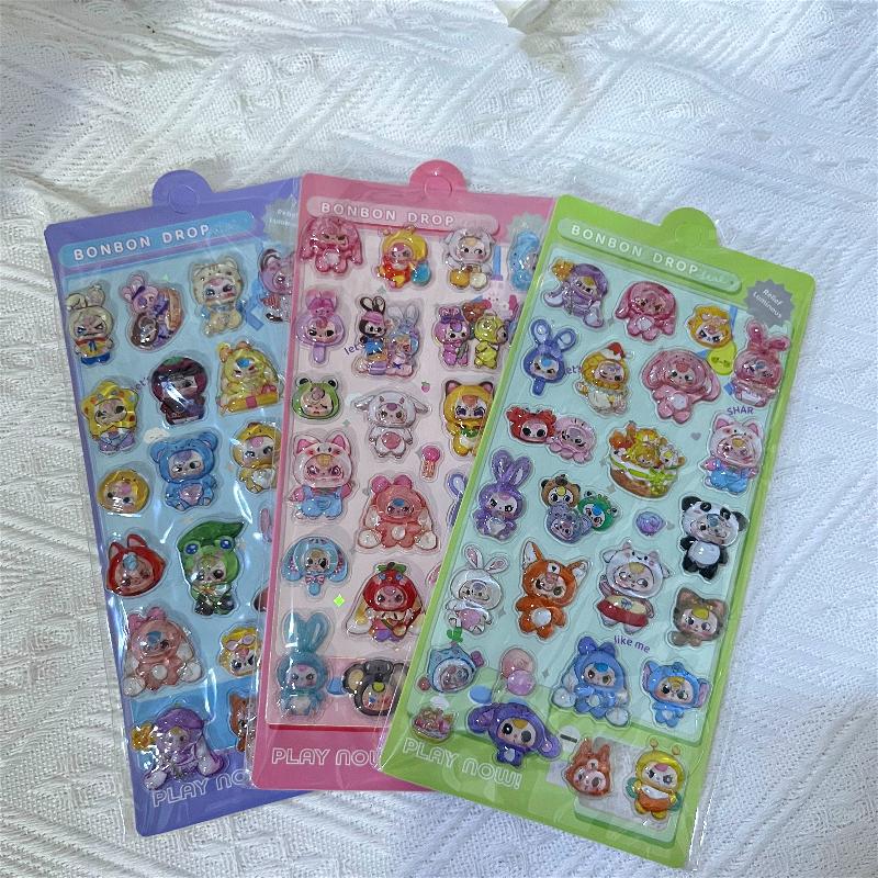 High-value Cartoon Kuromi 3-Year-Old Solid 3D Decorative Stickers Children's Festival Gift