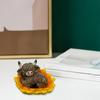 Flower Highland Cow Figurine Cute Spring Highland Cow Statue in Flower Base Resin Farmhouse Desk Decoration for Home Garden Kitchen Office