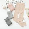 Girls' Nine-Point Footed Seamless Leather Tights - Traceless Children's Base Layer and Outerwear Pants