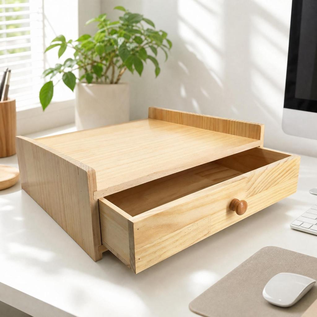Scale Stand Organizer with Pull-out Drawer Low-Profile Desktop