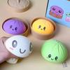 Bunte Teigtaschen-Quetschies Stressbälle Fidget Sensorikspielzeug Simulation Essen Squishies Brötchen mit Dampfgarer Knete-Kugel zum Ausdrücken Geschenke