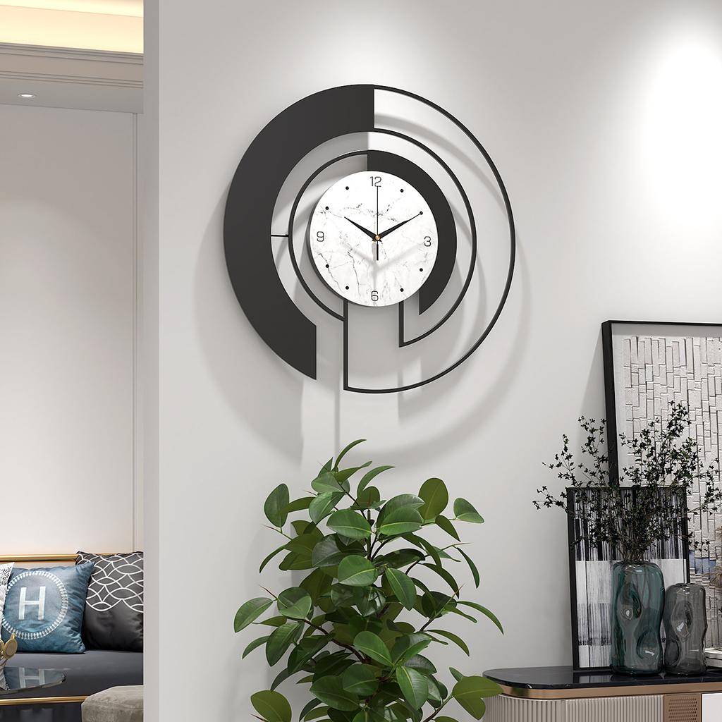 Retro Large Wall Clock Modern Room Decoration Luxury Wall Clock Living Room Hotel Office Wall Decor Metal Silent Hanging Watches