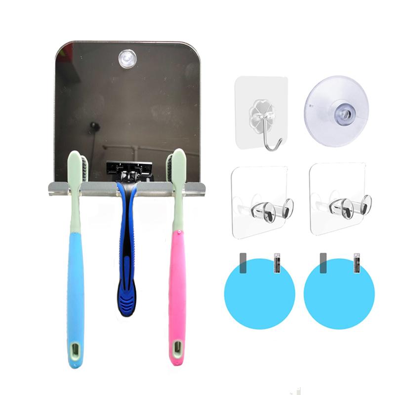 Non-Toxic Fogless Shower Mirror For Shaving With Strong Suction Razor Holder Shower Shaving Mirror Fog Free Mirror For Shower Makeup