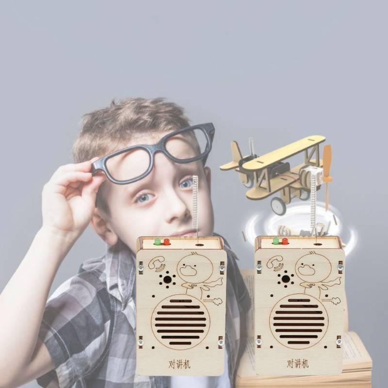 DIY Holz-Walkie-Talkie Technologie Handgemacht Kreative Erfindung Wissenschaftsexperiment Pädagogisches Modellbausatz Materialpaket