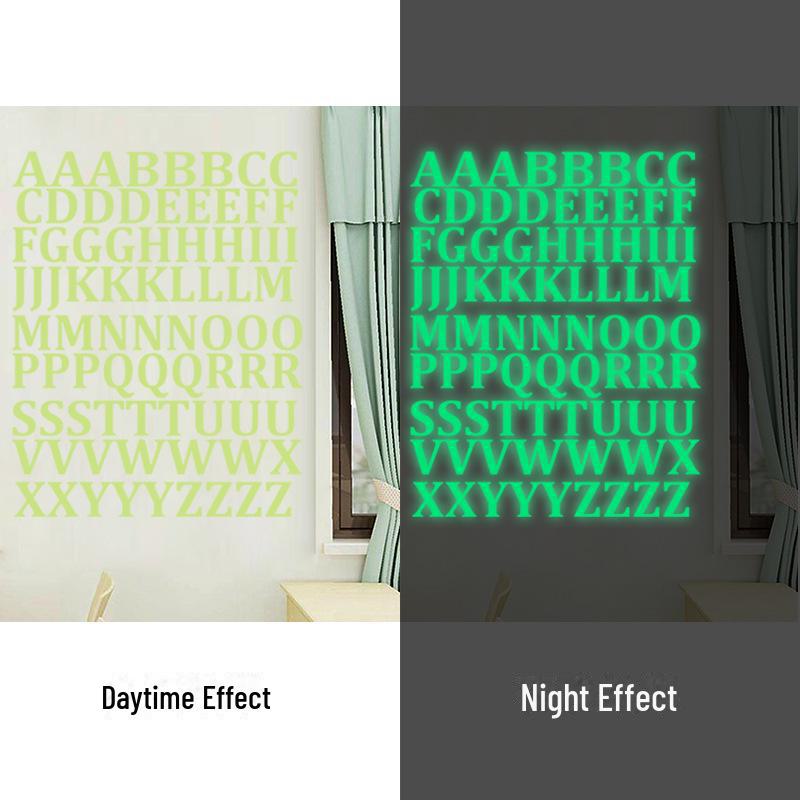 Fluoreszierende Leuchtende Wandaufkleber - 26 Englische Buchstaben zur Kinderzimmerdekoration