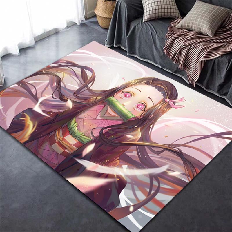 Tapis imprimé en 3D Demon Slayer Kimetsu, dessin animé Devil's Blade, décoration de maison, tapis doux pour chambre à coucher, tapis de jeu pour bébé, pour salon