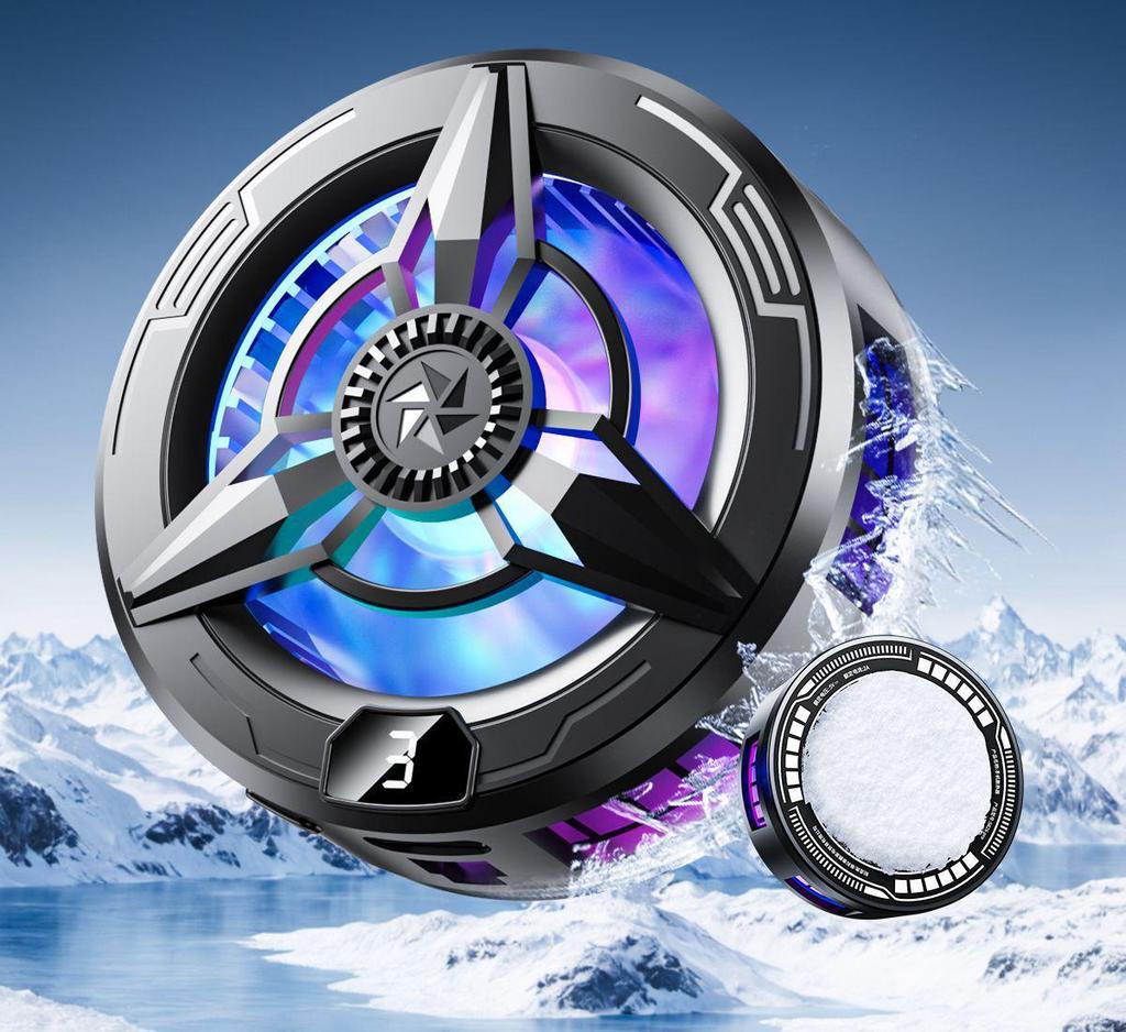 Magnetic Mobile Phone Cooler with Silent Dual-Core Semiconductor for Esports and Game Streaming. Includes Ice-Free Design and VGA Cable.