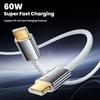 TOOCKI TX110C2 1m Mini Zinc Alloy USB-C to USB-C Cable PD 60W Fast Charging Cable with Smart Chip for Laptop Phone