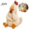 Pastoral Style Yard Art Funny Chicken Garden Statue, Resin Figurine, Farmhouse Outdoor Housewarming Gifts for Gardeners Decor Balcony Flowerpot, Lawn,