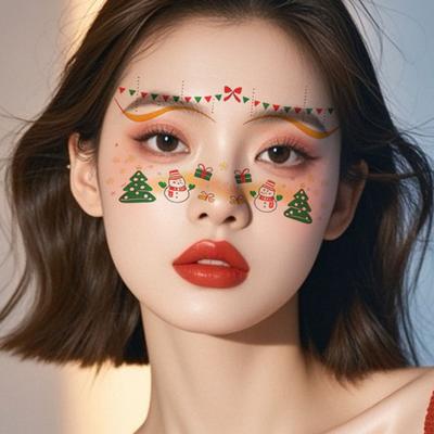 Christmas Makeup Face Stickers Cute Sweet Creative Christmas Day Temporary Tattoo Stickers