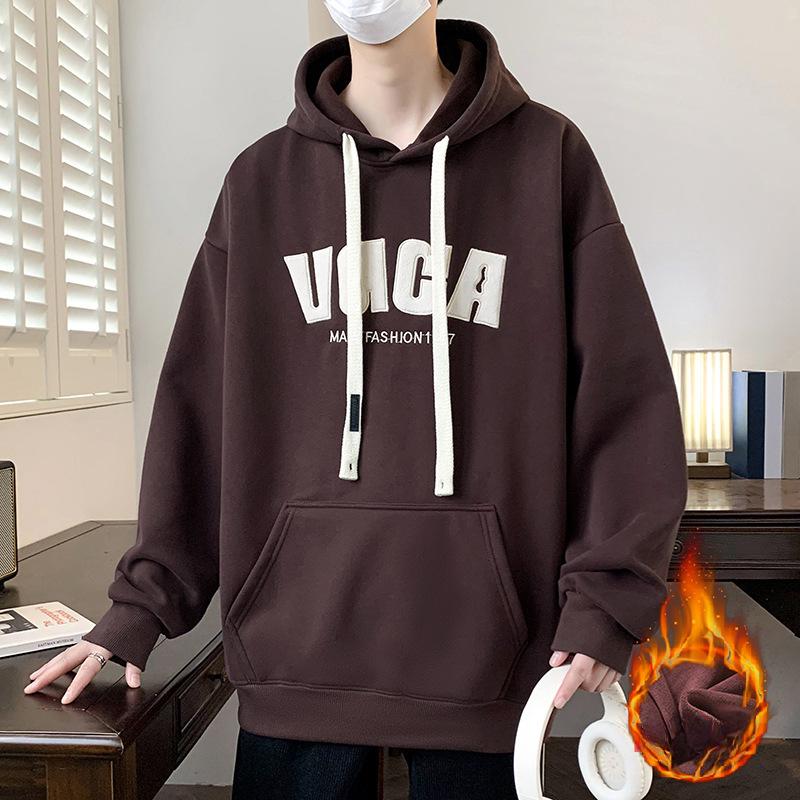 Spring New Hooded Sweatshirt for Men and Women Middle School Students Trendy Long-sleeved Base Top Teenager Fashion Jacket