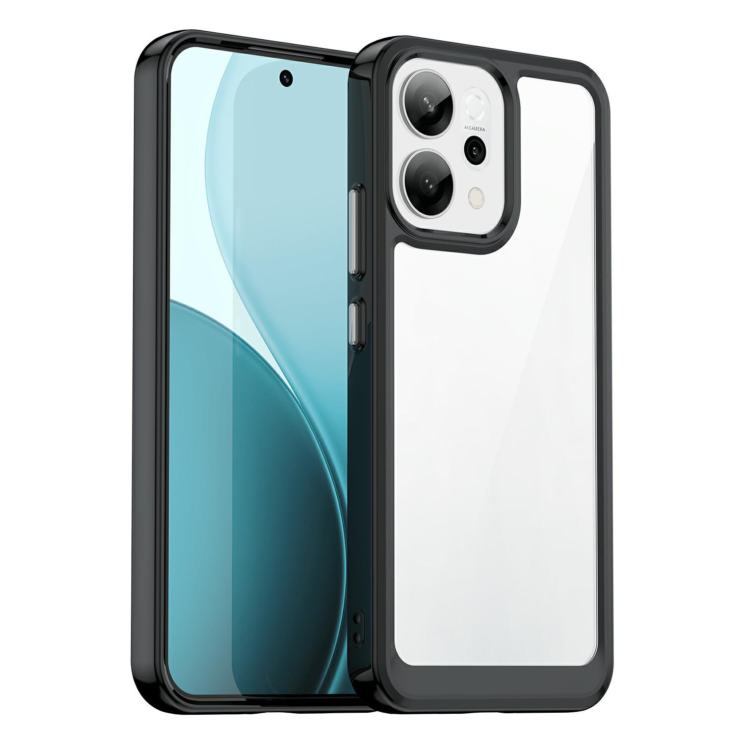 

For Oppo Reno14 5G (Global)/14F 5G Case TPU+Acrylic Protective Clear Phone Cover Black