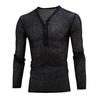 Deep V-neck Men T-shirt Long Sleeve Thin Elastic Quick Drying Summer Solid Color Slim Fit Tee Top Streetwear