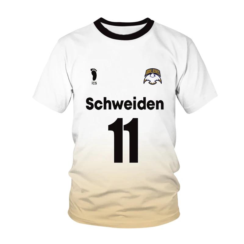 Футболка с принтом аниме Haikyuu 3D MSBY Black Jackal Sport Casual для мужчин и женщин — фото 5