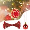 100 Stück 20cm Weihnachtsornament-Schnüre Polyester Weihnachtsanhänger Aufhängeseile Weihnachtsbaumdeko