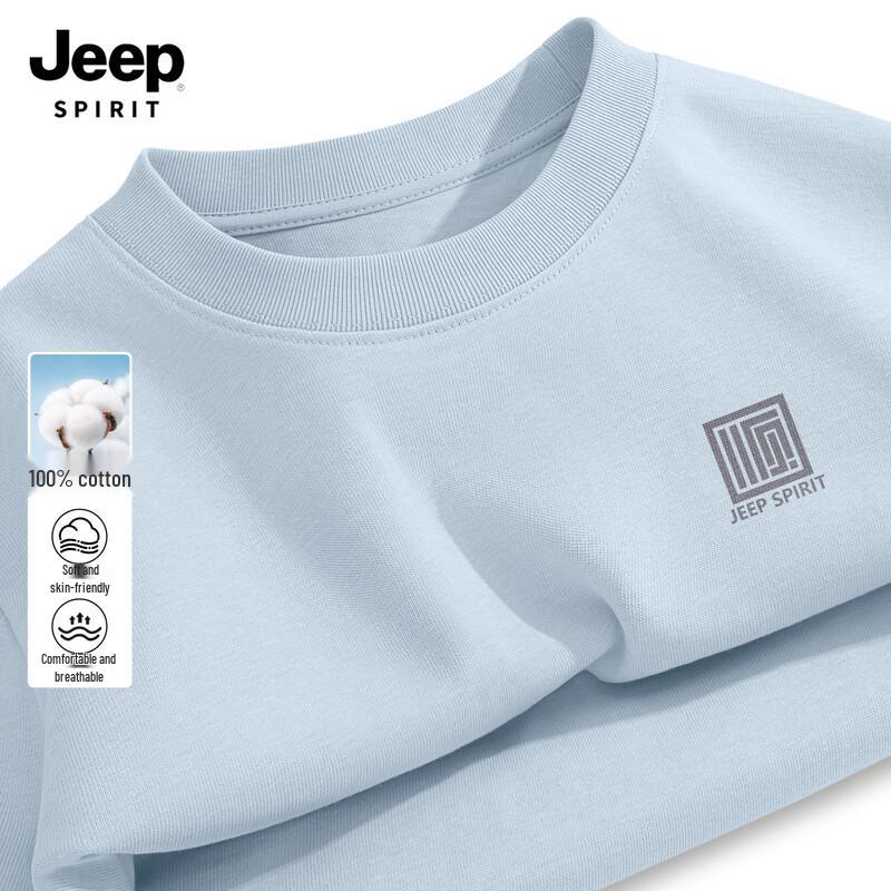 

Мужская футболка JEEP SPIRIT 2026, новая, с круглым вырезом, свободного кроя, из чистого хлопка, с длинным рукавом M