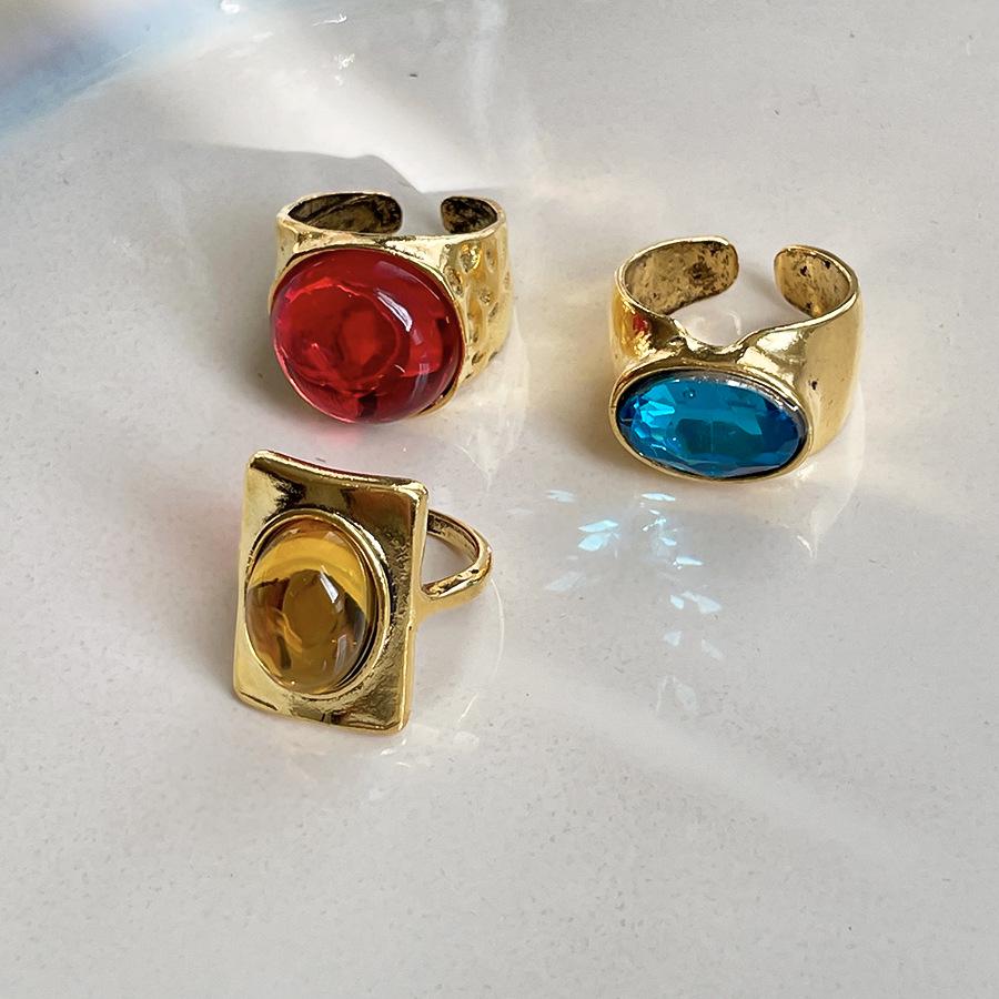European Retro Resin Open Round Ring - Simple, High-End Fashion Index Finger Jewelry
