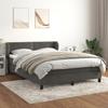 Exclusive House - Dark Grey Bed Slat Base and Mattress 140x200cm Velvet